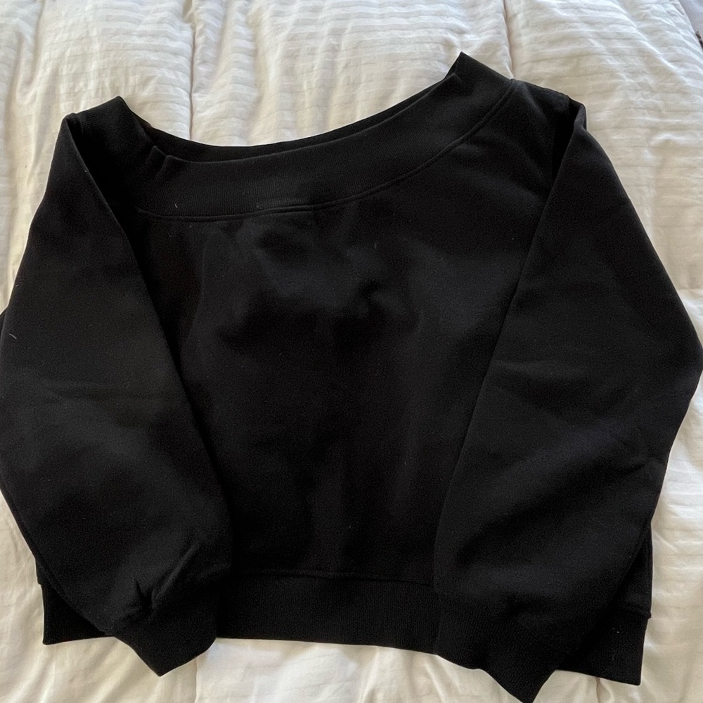 Cropped Off Shoulder Sweatshirt